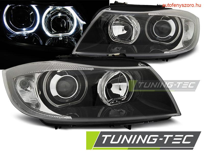 BMW E90/E91 03.05-11 LED ANGEL EYES BLACK Tuning-Tec Fényszóró