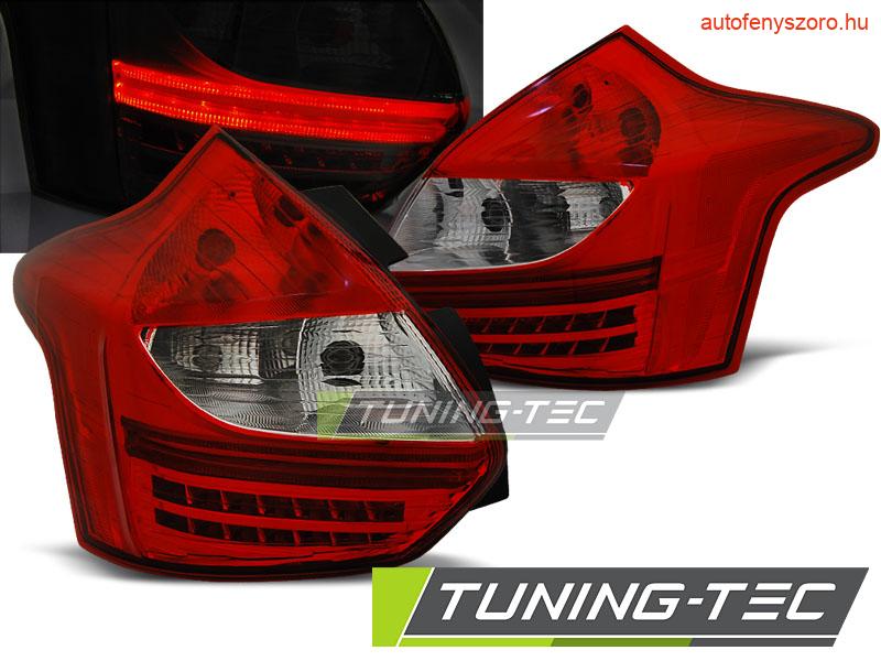 FORD FOCUS 3 11- HATCHBACK RED WHITE LED Tuning-Tec Hátsó Lámpa
