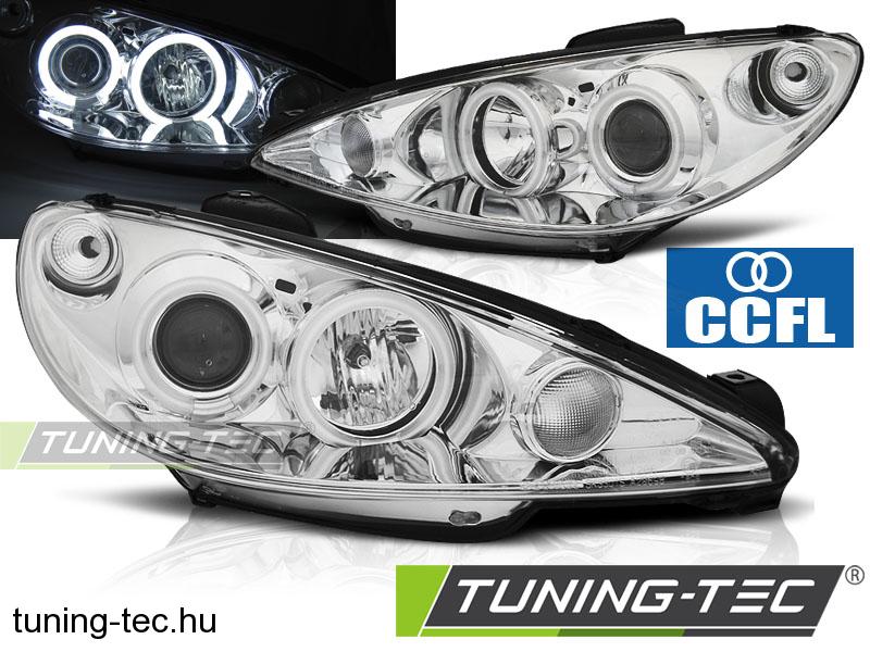 PEUGEOT 206 02- ANGEL EYES CHROME CCFL Tuning-Tec Fényszóró