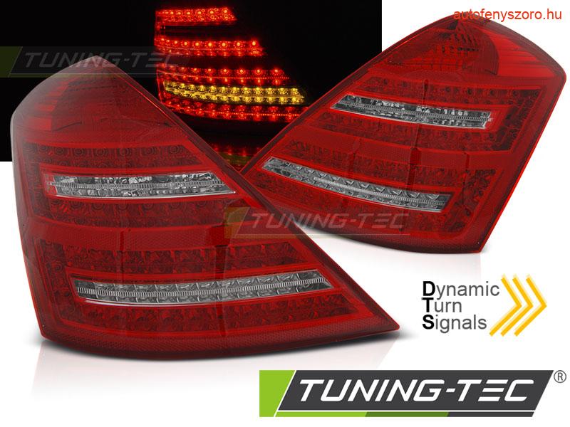 MERCEDES W221 S-KLASA 05-09 RED WHITE LED SEQ Tuning-Tec Hátsó Lámpa