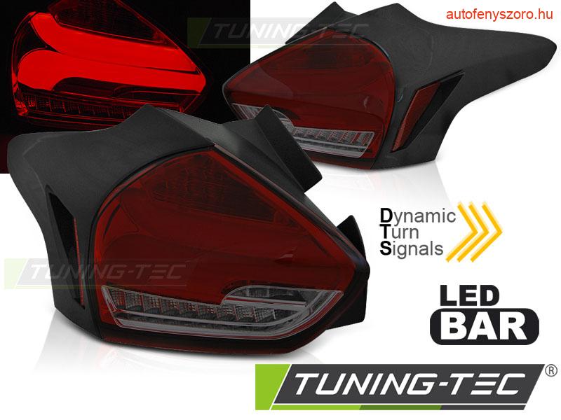FORD FOCUS 3 15-18 HATCHBACK RED SMOKE SEQ LED Tuning-Tec Hátsó Lámpa